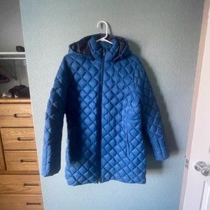 Lands End Long Blue Winter Jacket Women L
